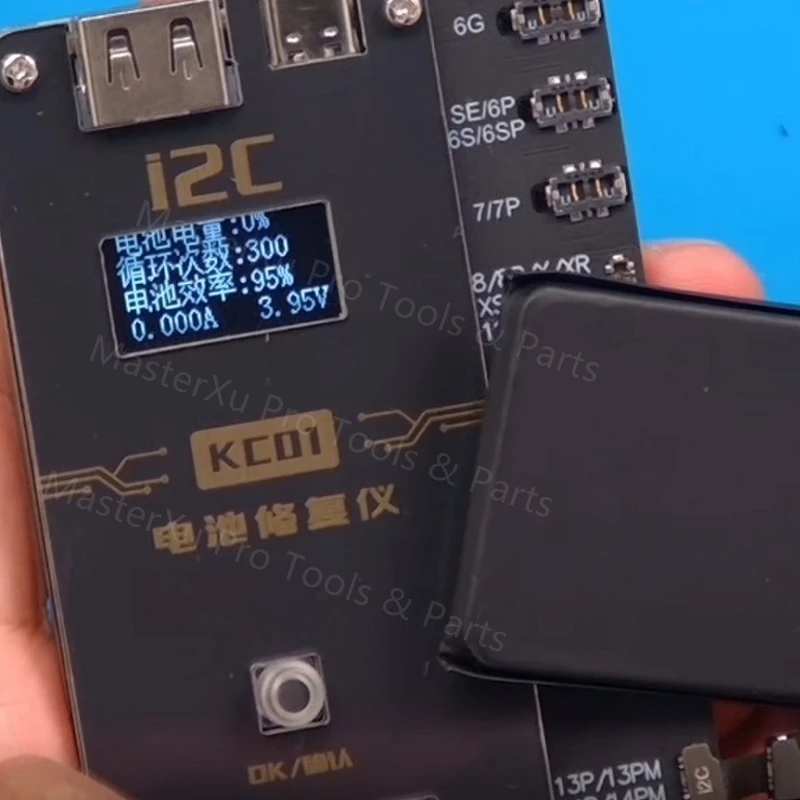 

i2C KC01 Repair PD Fast Charging for iPhone 6-14 Pro Max Battery Cell Health Data Read Write Warning Error Message