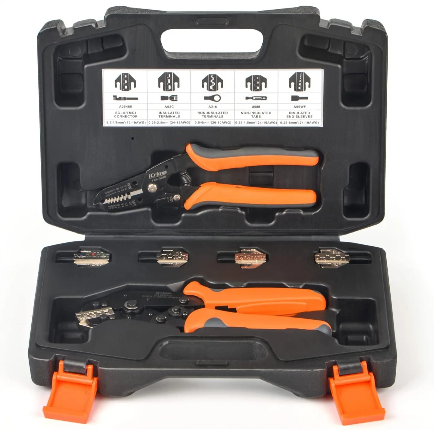 

Quick Change Ratcheting Crimper Tool Kit, Automotive Service Kit for IWS4, Insulated & Non-insulated Terminals, Dupont
