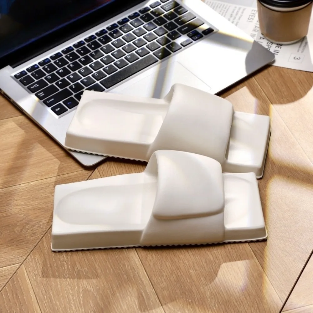 

Повседневные нескользящие квадратные домашние тапочки, шлепанцы на мягкой толстой подошве с плоской подошвой, креативные японские сабо, пляжные сандалии из ЭВА