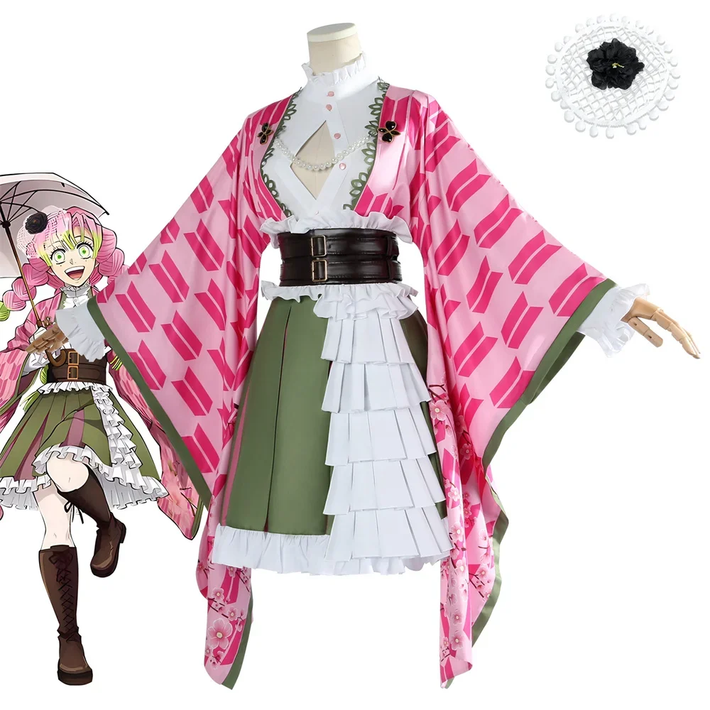 Mitsuri Cosplay Kanroji Mitsuri Cosplay Costume Wig view 3