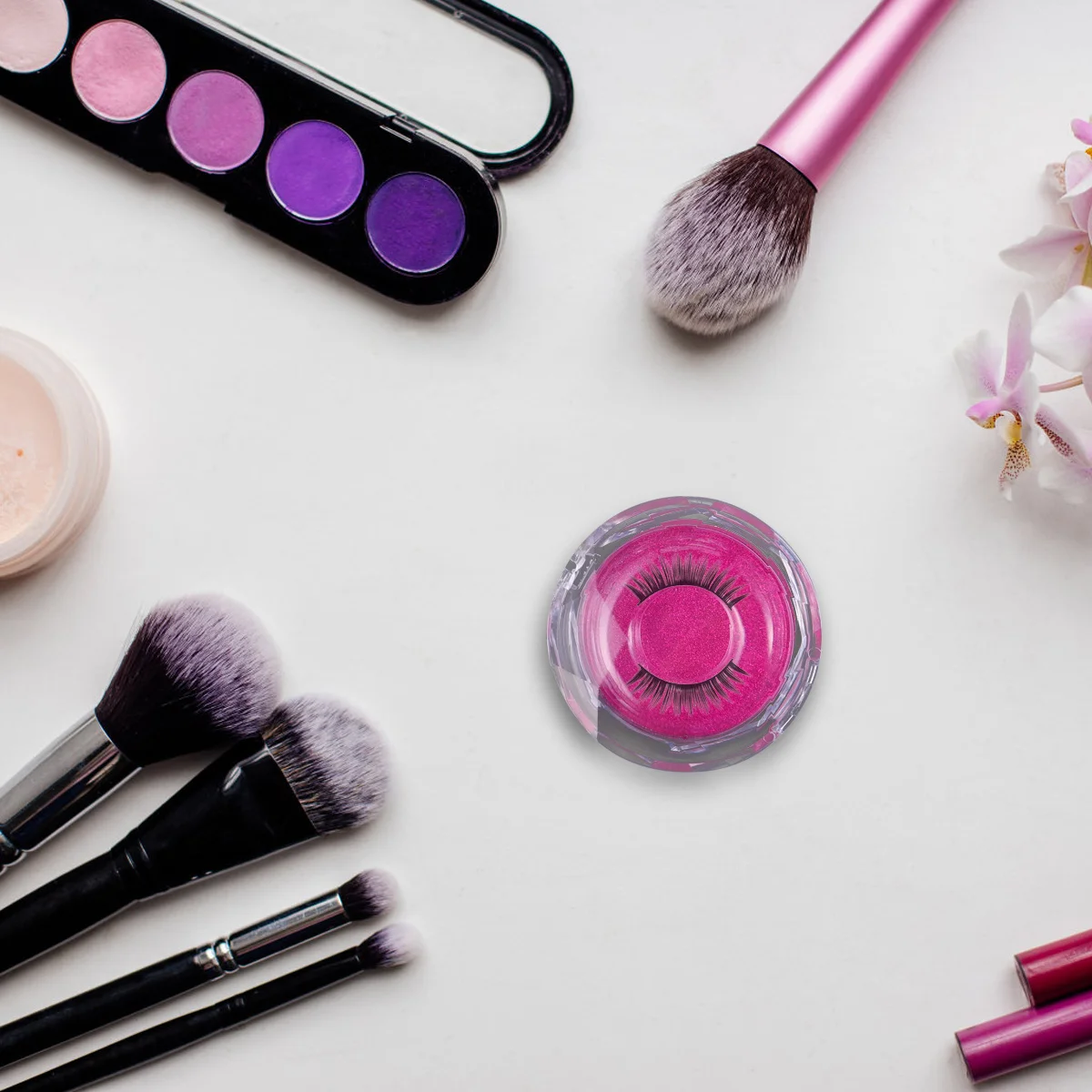 

8Pcs Round False Eyelash Case High Quality Acrylic Durable Stable Performance Portable Compact Storage Box Gift