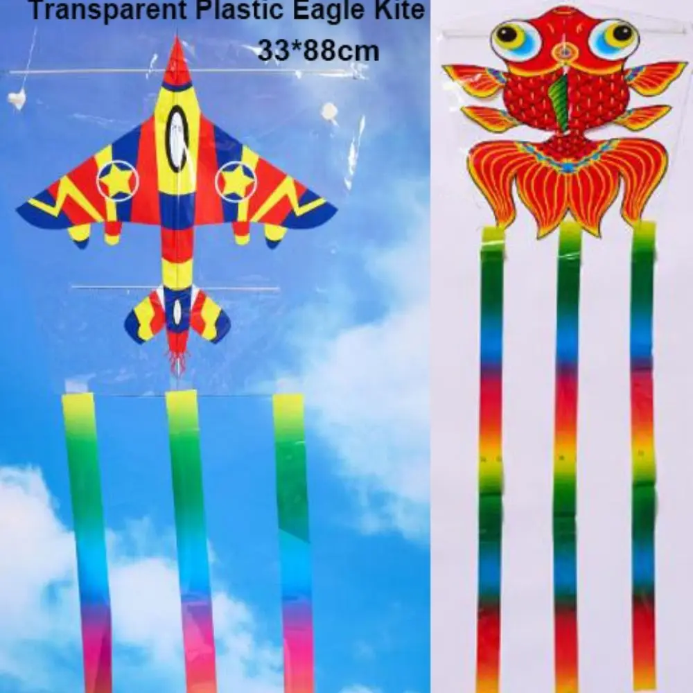 33*88 cm Plastic Eagle Kite Cartoon Gemakkelijk Vliegen Grote Eagle Vliegers met Staarten Ouder-kind Interactief Speelgoed Vliegende Vogel Vliegers
