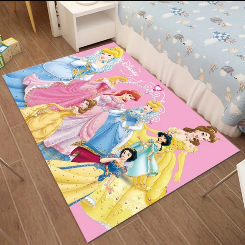 MINISO Disney 3D Printed Cartoon Cute Large Scale Carpet Home Living Room Bedroom Sofa Door Pad Children\'s House Princess Gift