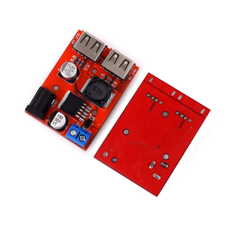 LM2596 LM2596S Dual USB DC-DC 9V 12V 24V 36V to 5V 3A Step Down Buck Converter Board Car Charger Solar Power Supply Module