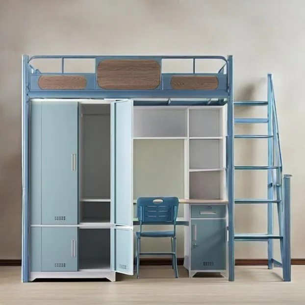 Combination sheet Double wrought iron high and low Storage bed Iron shelf bed Bunk bed