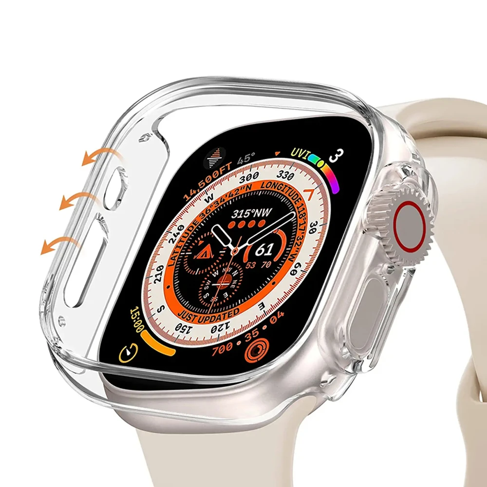 silicone Protector Case for Apple Watch 8 Ultra 49mm case Iwatch 7 6 5 4 3 2 44 40 44 45 mm Frame Bumper Shell Accessories