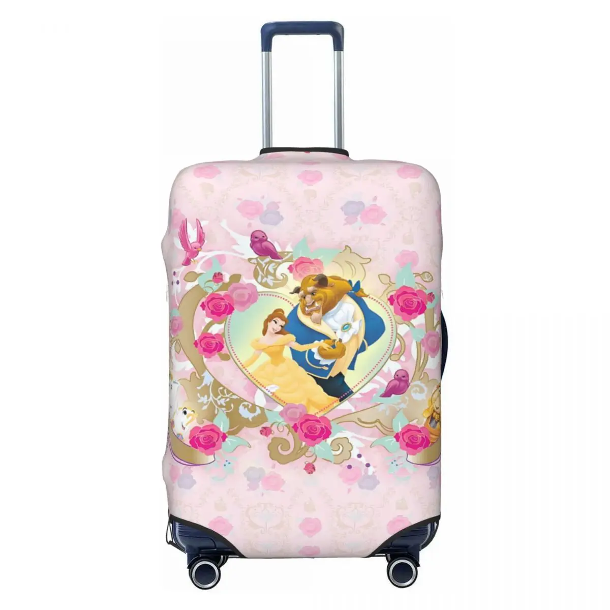 

Чехол для чемодана с изображением аниме-персонажей «Красавица и Чудовище», милый защитный чехол для чемодана, подходит для чемоданов 18-32 дюймов