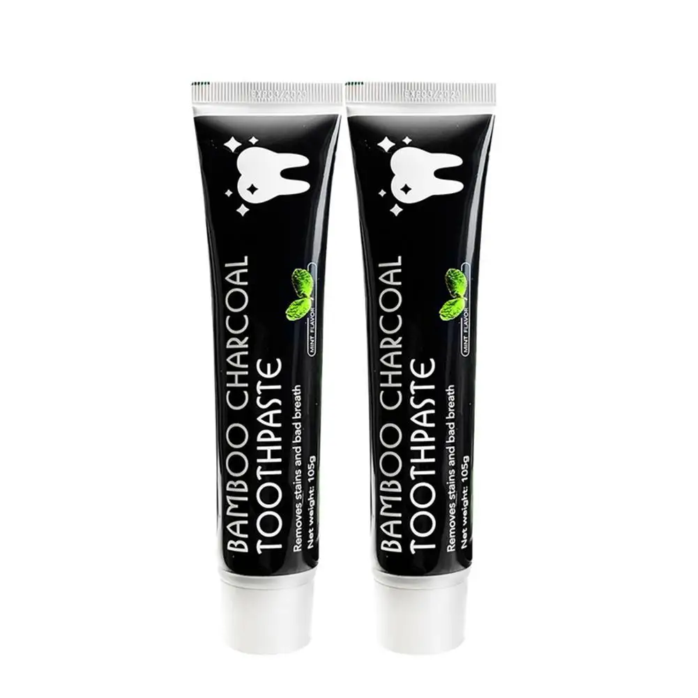 2PCS NO BOX Bamboo Charcoal Mint Flavor Oral Hygiene Cleaning Remove Tooth Stains Teeth Whitening Black Toothpaste