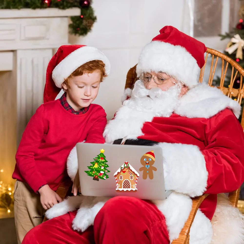 8 قطع مضحكة DIY الكتابة على الجدران عيد الميلاد ملصقات جعل سانتا كلوز البطريق الوجه لغز ملصقات عيد الميلاد الفن لوازم القرطاسية