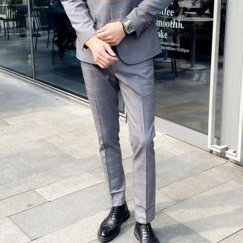 

Casual Men's Slim Fit Pants Workwear Trousers Youth Faion Cheered Suit Pants Autumn Busin Casual Sle Polyester Blend