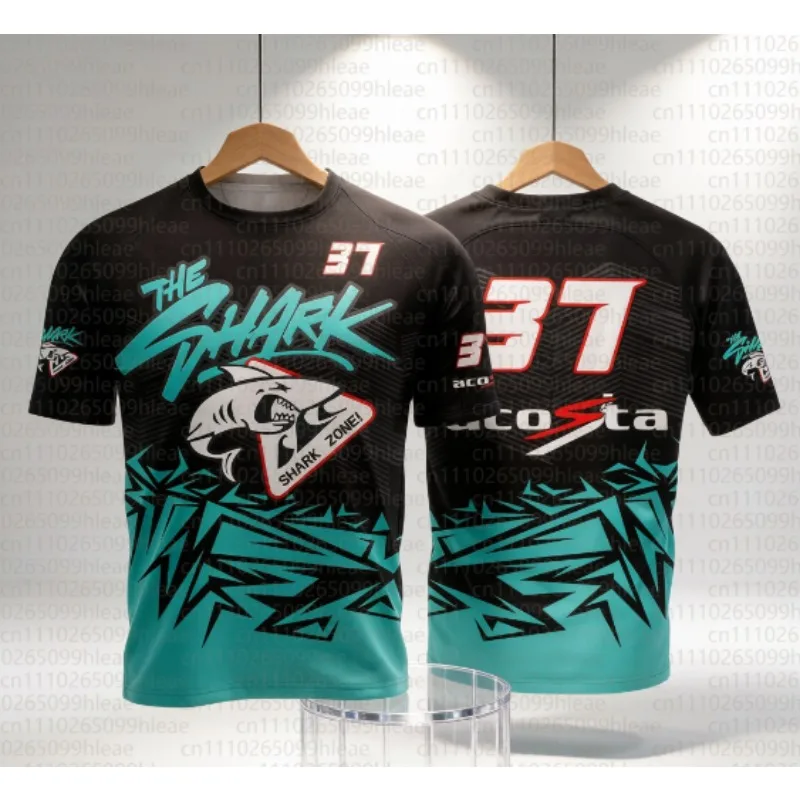 Camiseta de Fanático de Pedro Acosta 37, Camiseta con Estampado de Motociclista Tiburón, Camiseta Familiar Informal de Verano, Impresión 3D, Transpirable y de Secado Rápido