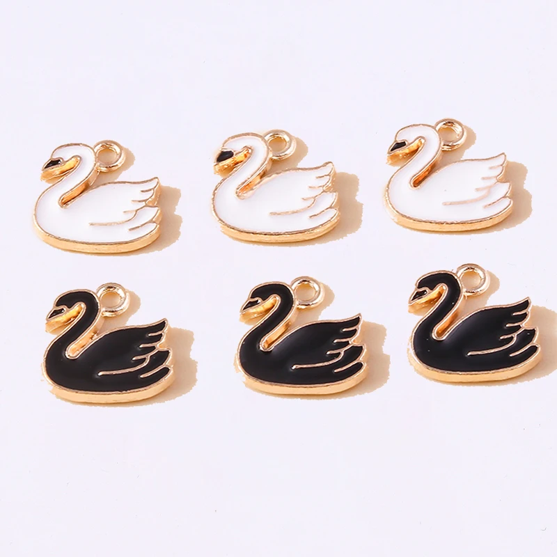 

Duarte 20Pcs/Lot Cute Enamel Swan Charms Pendants for Jewelry Making Drop Earrings Necklaces Bracelets DIY Crafts Accessories