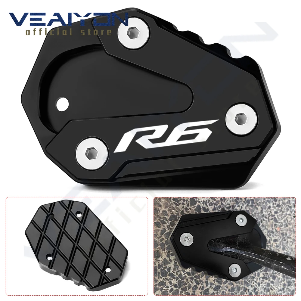 

For YAMAHA YZF R6 YZF-R6 YZFR6 2012-2023 2024 Motorcycle accessories Kickstand Foot Side Stand Extension Pad Enlarge Stand Plate