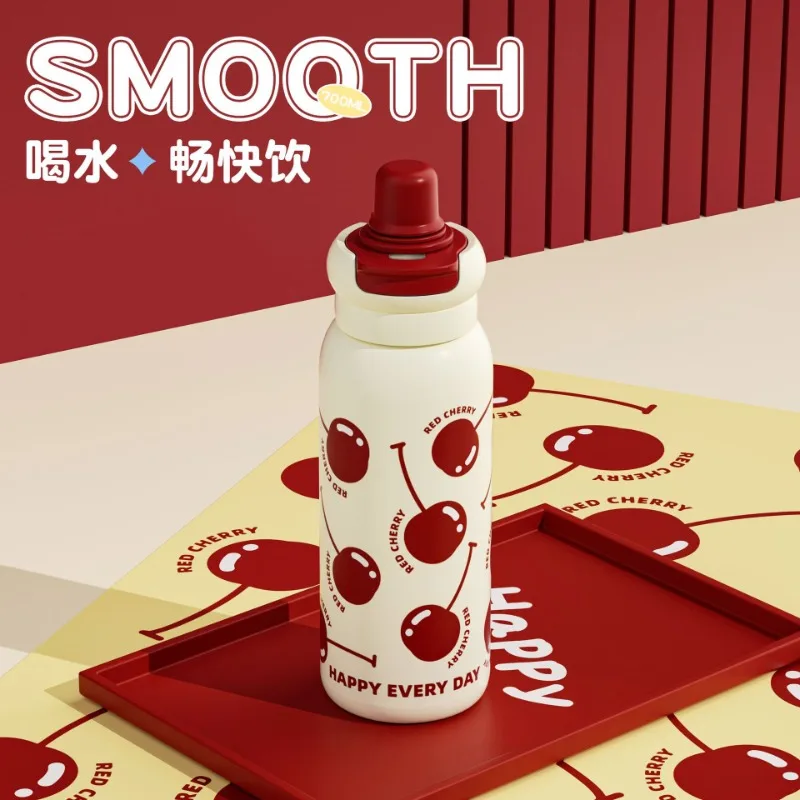 

High Value Cartoon Children's Double Drink Pacifier Water Cup Portable Cup Stainless Steel Thermos Cup Student Water Bottles
