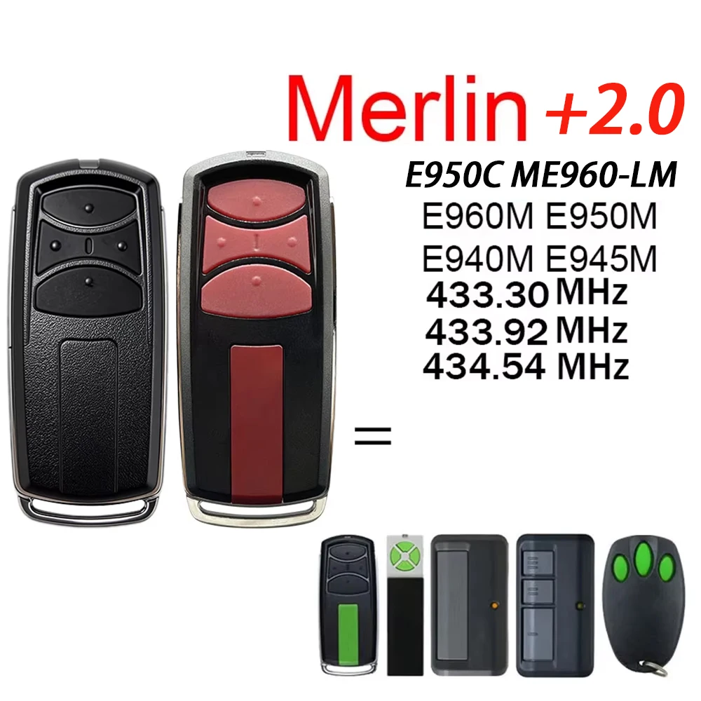 

2025 New Merlin+2.0 E960M E950M E945M E943M E940M Garage Door Remote Liftmaster 84335 94335 TX4UNI 433MHZ Hand Transmitter