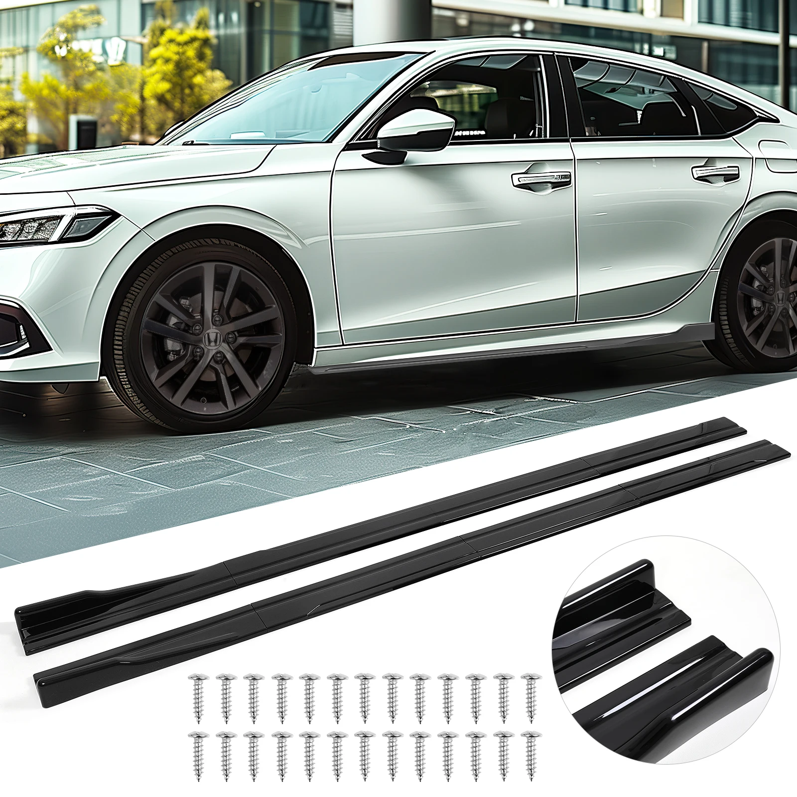 

Universal 86.6" Side Skirt Extension Body Kit For VW Golf MK5 MK6 GTD GTI TDI TSI GTI MK7 CC Apron Winglet Car Accessories