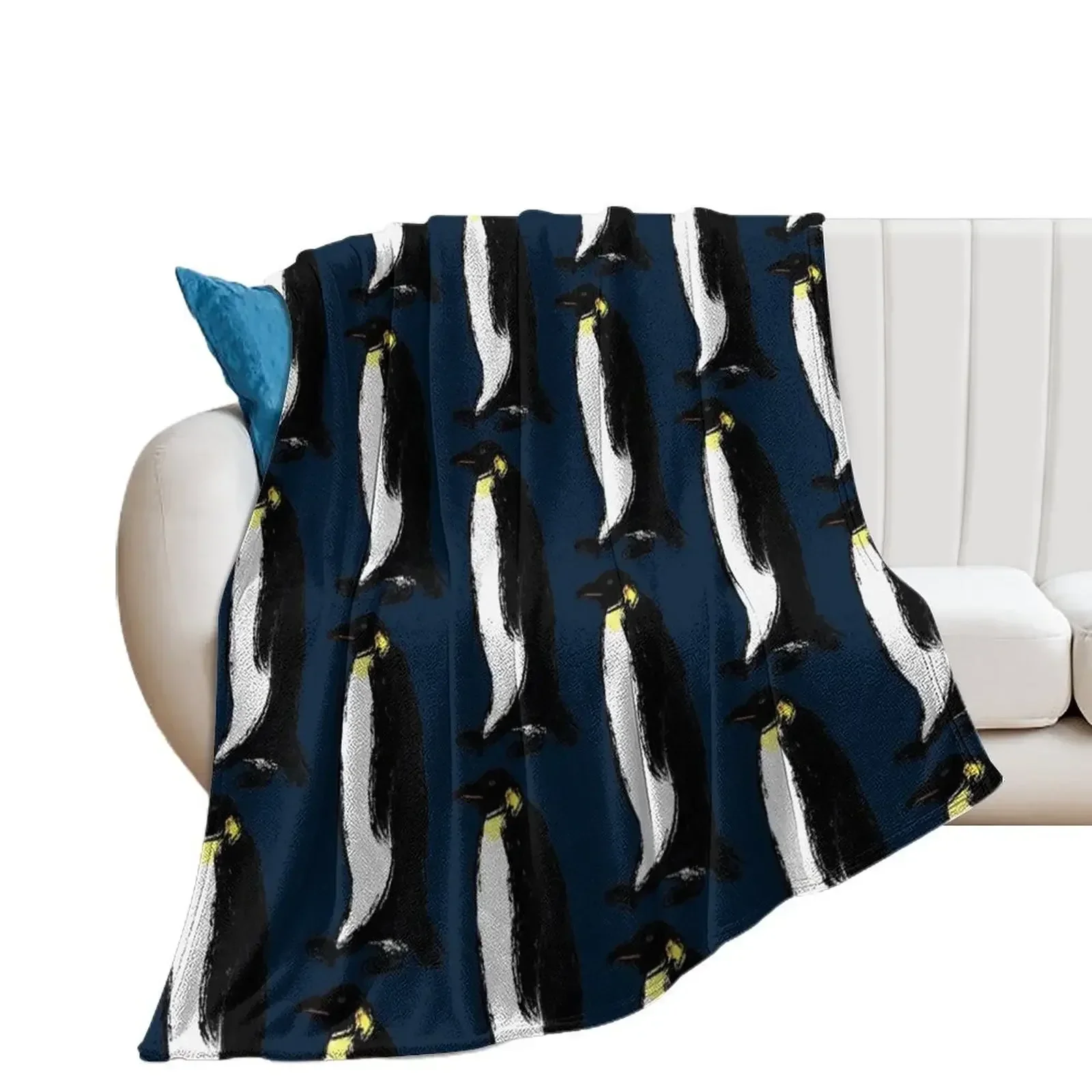 

Artwork of an Emperor Penguin Throw Blanket for babies Soft Plush Plaid for winter Blankets