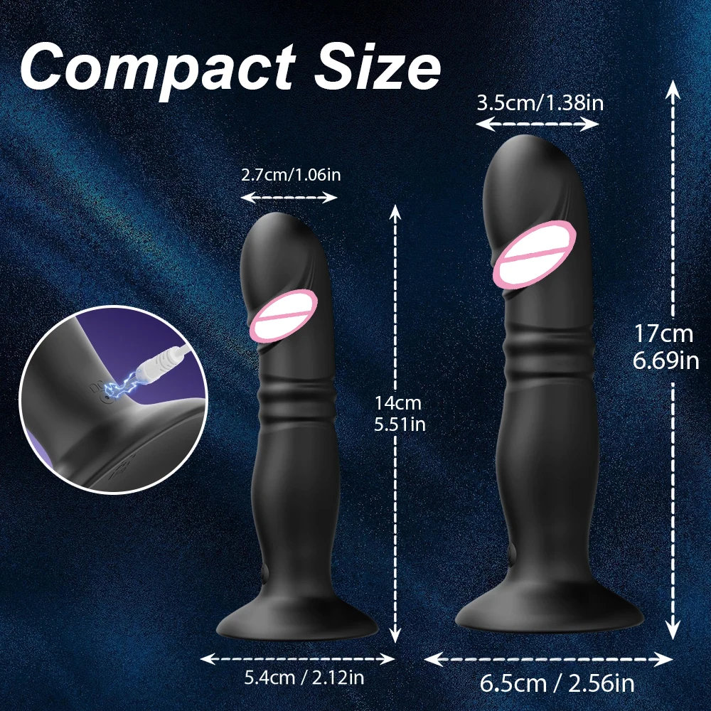 Thrusting Sex Toys Anal Plugs Vibrator APP Wireless Telescopic Anal Dildo Witn Suction Cup Prostate Massager Butt Plug for Men - view 6