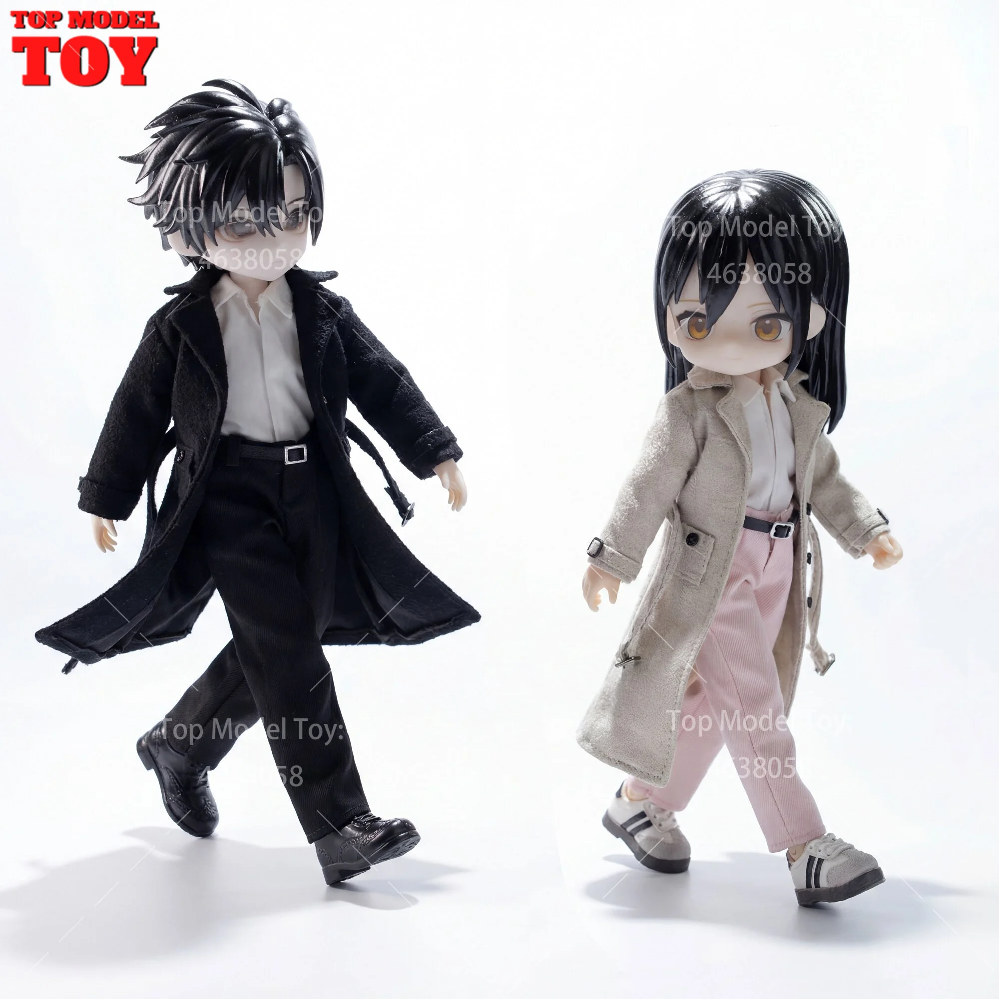 

1/12 Scale Long Windbreaker Shirt Straight-leg Pants Clothes Model for 6'' BJD Male Female Soldiers Action Figure Body Dolls