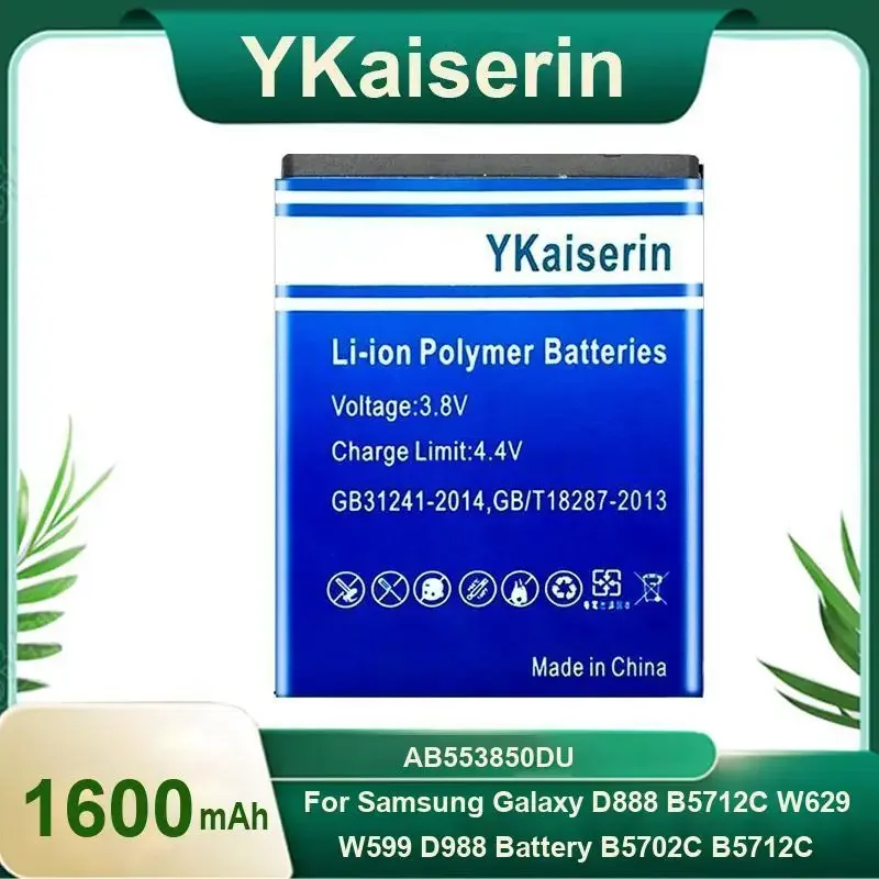 

YKaiserin for Samsung Galaxy D888 B5712C W629 W599 D988 B5702C B5712C SGH-D880 1600mAh AB553850DU AB553850DE AB553850DC Battery