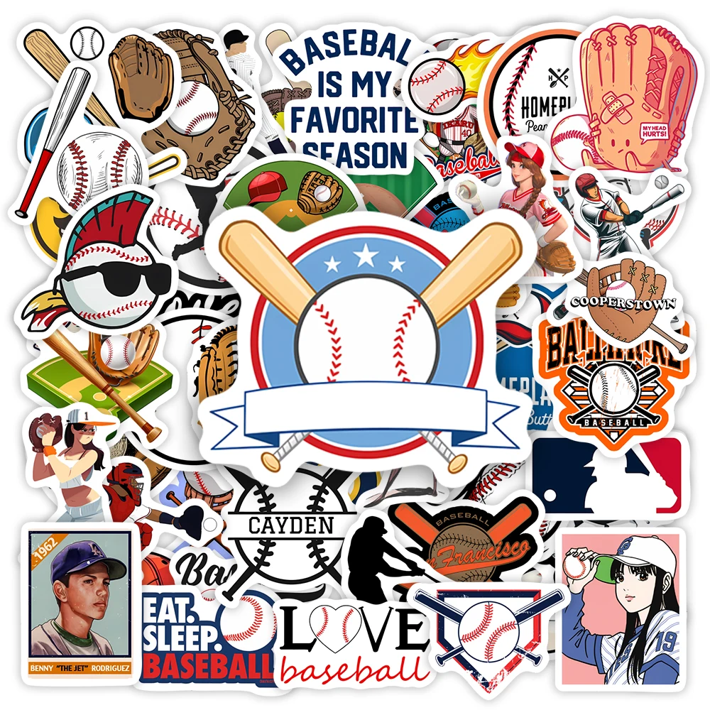 Baseball Stickers Cartoon  DIY Toy Gift Decal Graffiti Stickers for Phone Laptop Bottles Scrapbook Kids Waterproof Sticker