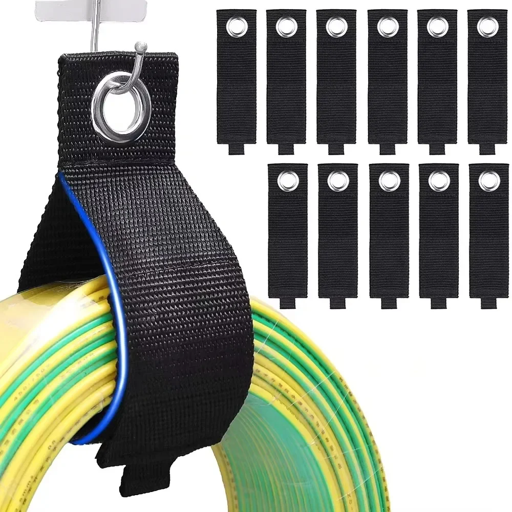 Heavy-Duty Storage Straps Reusable Extension Cord Organizer Cable Ties Hose Storage Accessory Holder Garage Organization