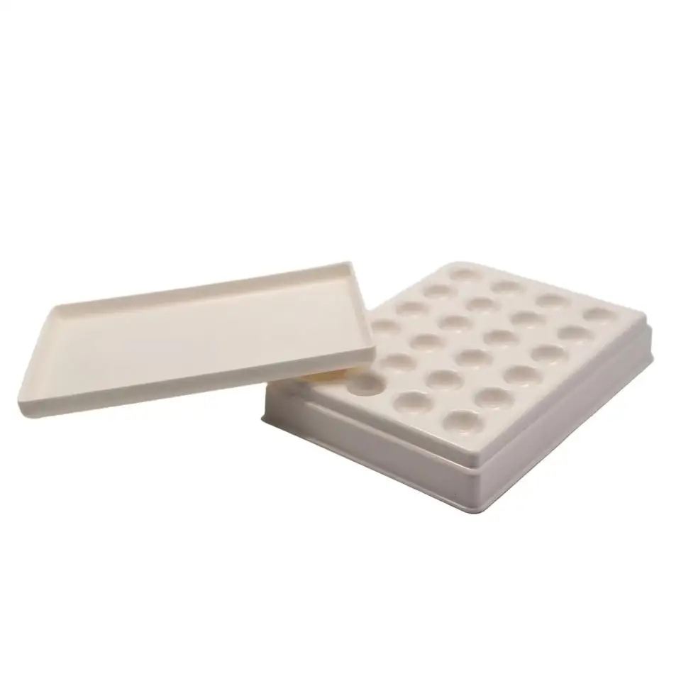 Dental Porcelain Mixing Palette Ceramic Glaze Staining Well Tray Plastic Mixing Board with Cover Lab Materials