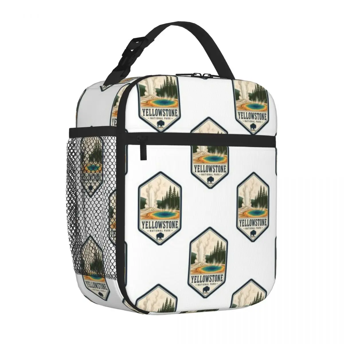 Hot Sale Yellowstone National Park Vintage Hiking Travel Badge Outdoor Style Meal Bag Backpacking Durable Lunch Bag