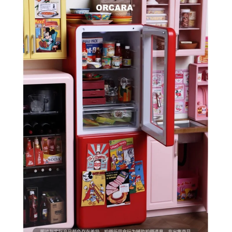 Doll House Model Furniture Accessories 1/6 Transparent Refrigerator Storage Cabinet Bjd Ob11 Gsc Blyth Lol Miniature Freezer Toy