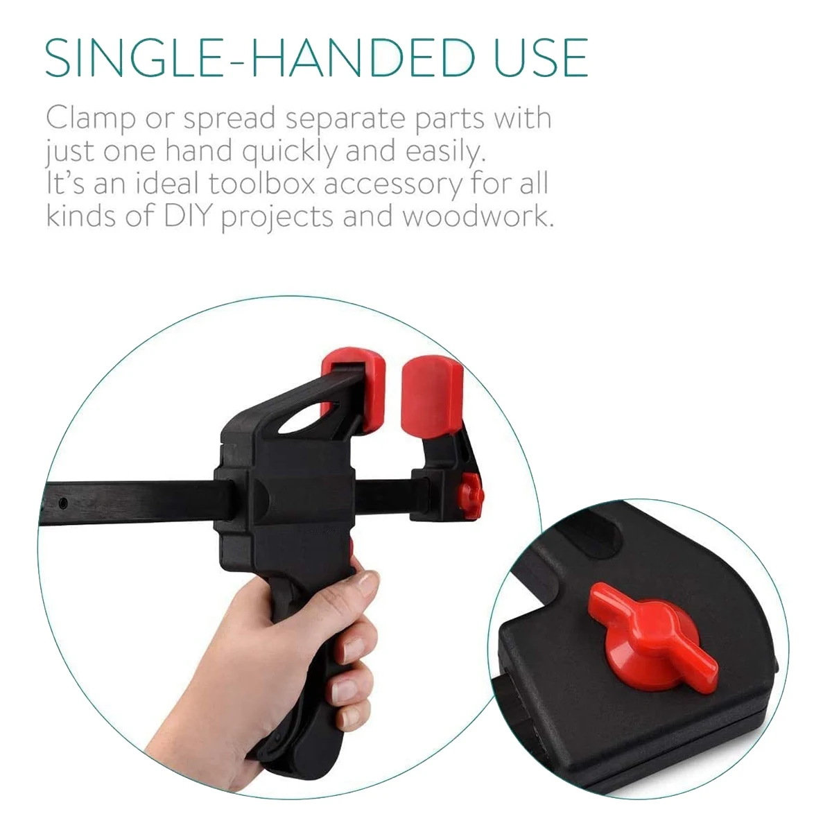 

Premium-6 Pcs Quick Grip Clamps, 4 Inch Ratchet Bar Clamps One Hand Quick-Release Bar Clamp Tools For Wood Fast Easy Clamping