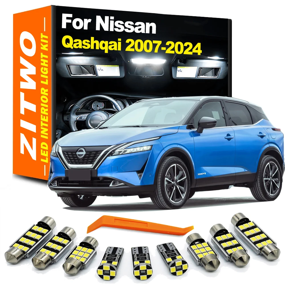 ZITWO LED Bulb Interior Map Dome Reading License Plate Light Kit For Nissan Qashqai J10 J11 J12 2007- 2020 2021 2022 2023 2024