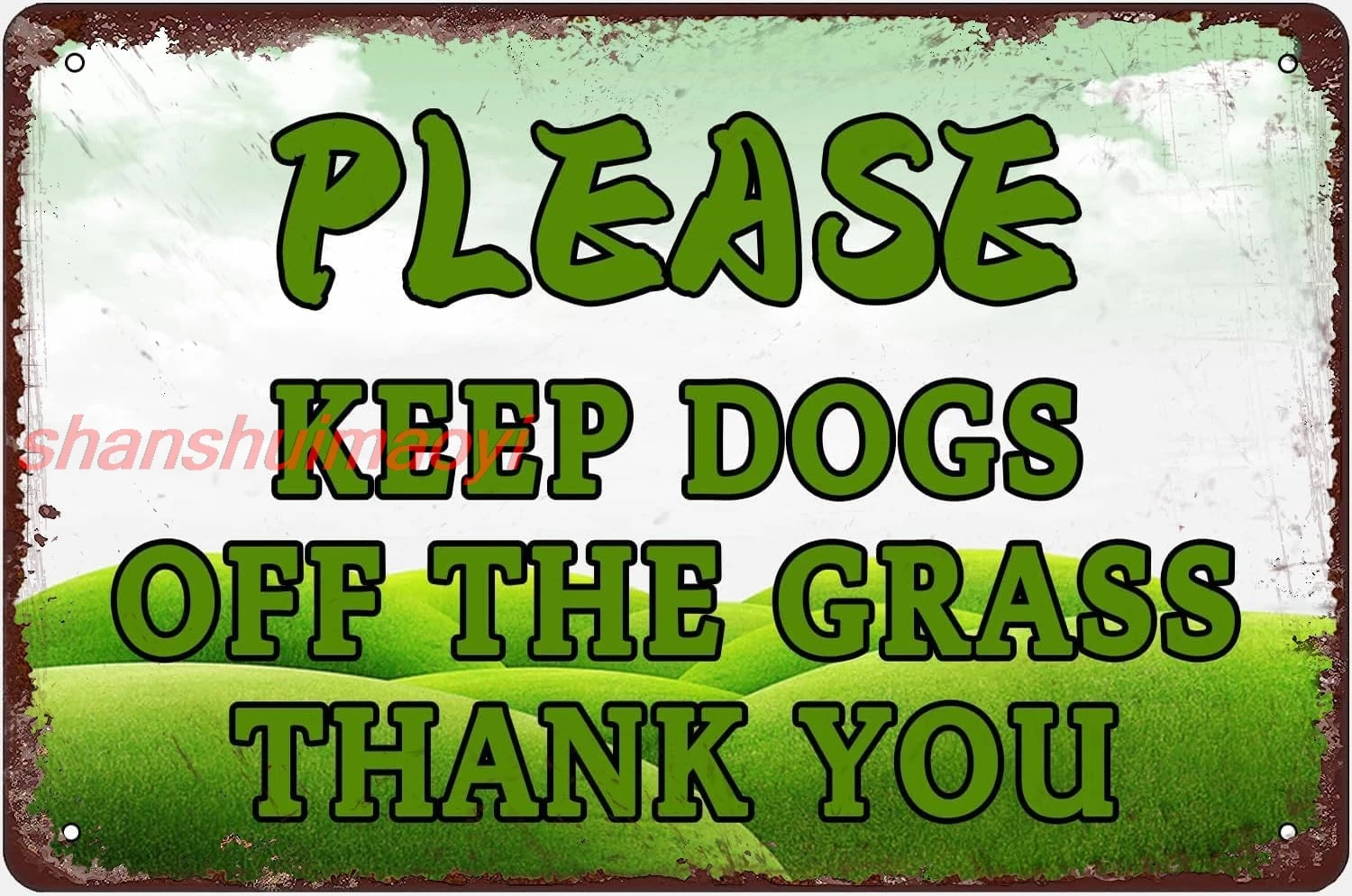 Shan eep Off Grass Metallschild mit Pfahl, kein kackende Hundeschilder für Hof, bleibendes Gras-Blechschild „Keep Dogs Off“, Rasenschild, Wa, 1 Stück