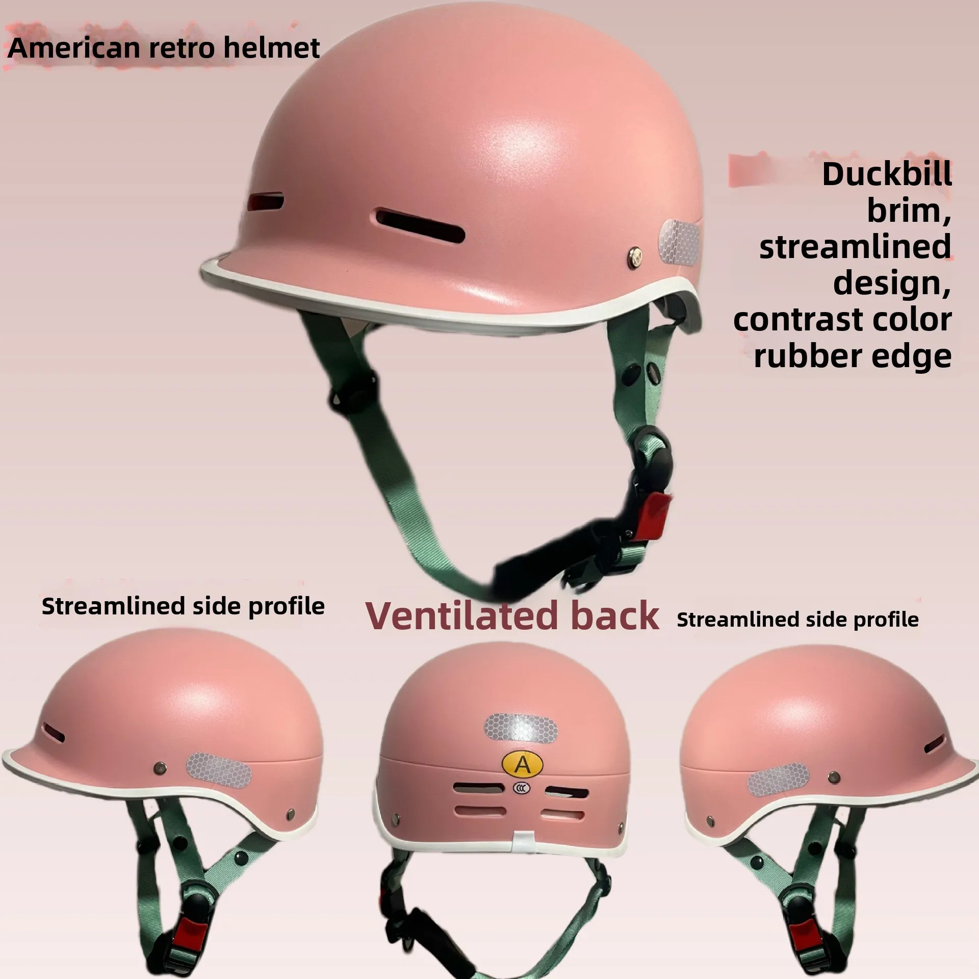 

Fashion Brim Bear Ear Protective Hat, Unisex, Four-season Sun Protection, Anti-collision Cycling Hard Hat