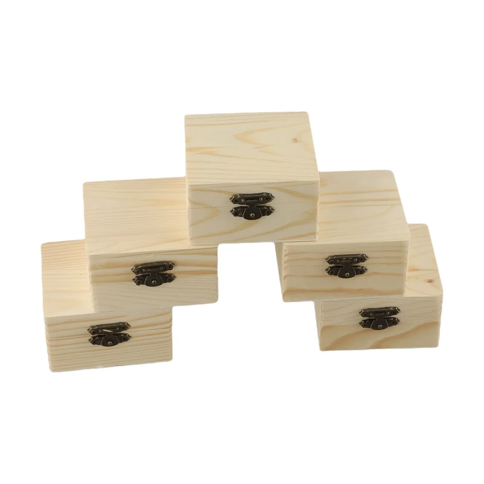 

Деревянная шкатулка для драгоценностей с откидным дизайном, прочные защелки, универсальное использование, проекты «сделай сам», отделка из натурального дерева, детская коробка для хранения поделок