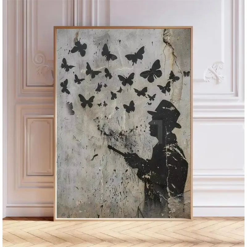 Banksy Abstract Colourful Graffiti Poster Street Graffiti Prints Canvas Painting Wall Art Pictures Home Living Room Modern De