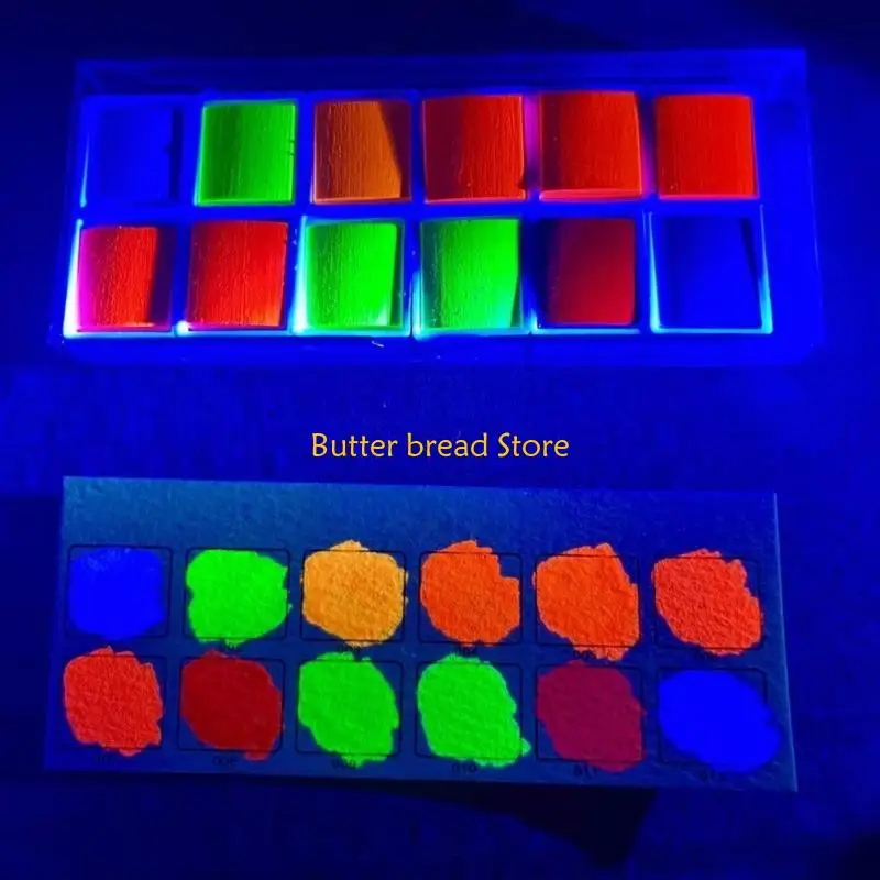 W89C 12色ファブリックペーパーDIYクラフトに塗装するための固体水彩塗料