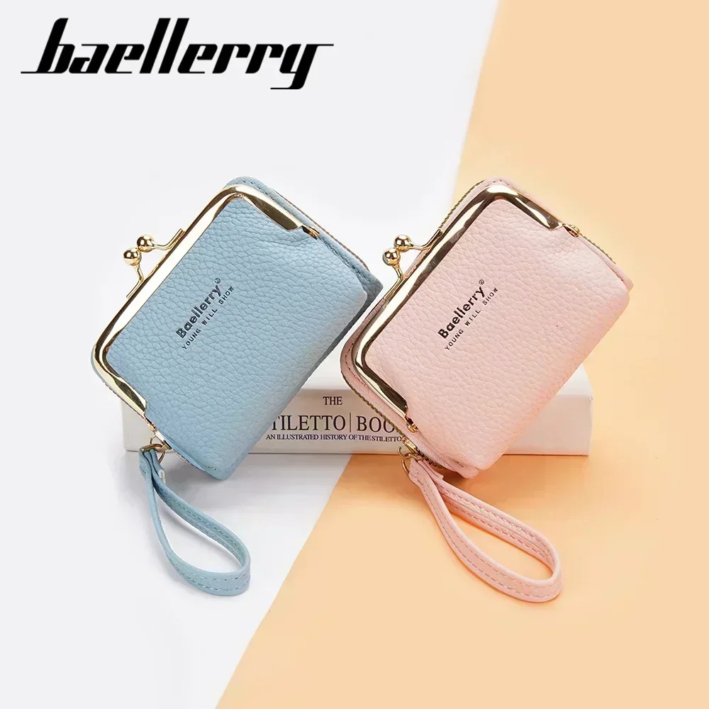 2024 New Women's PU Leather Mini Women's Wallet Wrist Strap Short Zero Wallet Coin Clip Bag Multi Card Card Bag Money Clip