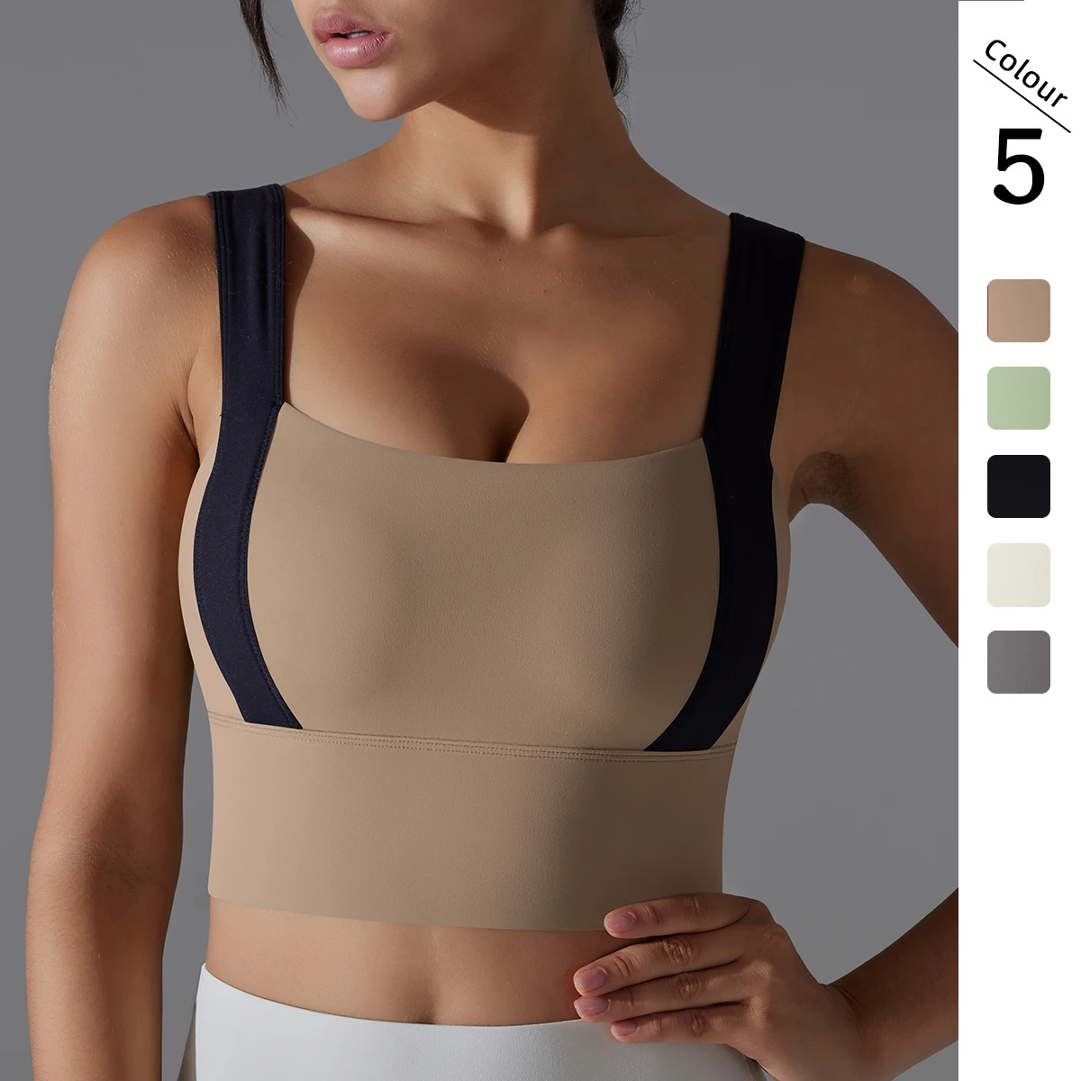 Yoga Bra Women Underwear Shockproof Bra Yoga Vest Sports Running External Wear Training Fitness Yoga Tank Top Bra With Chest Pad