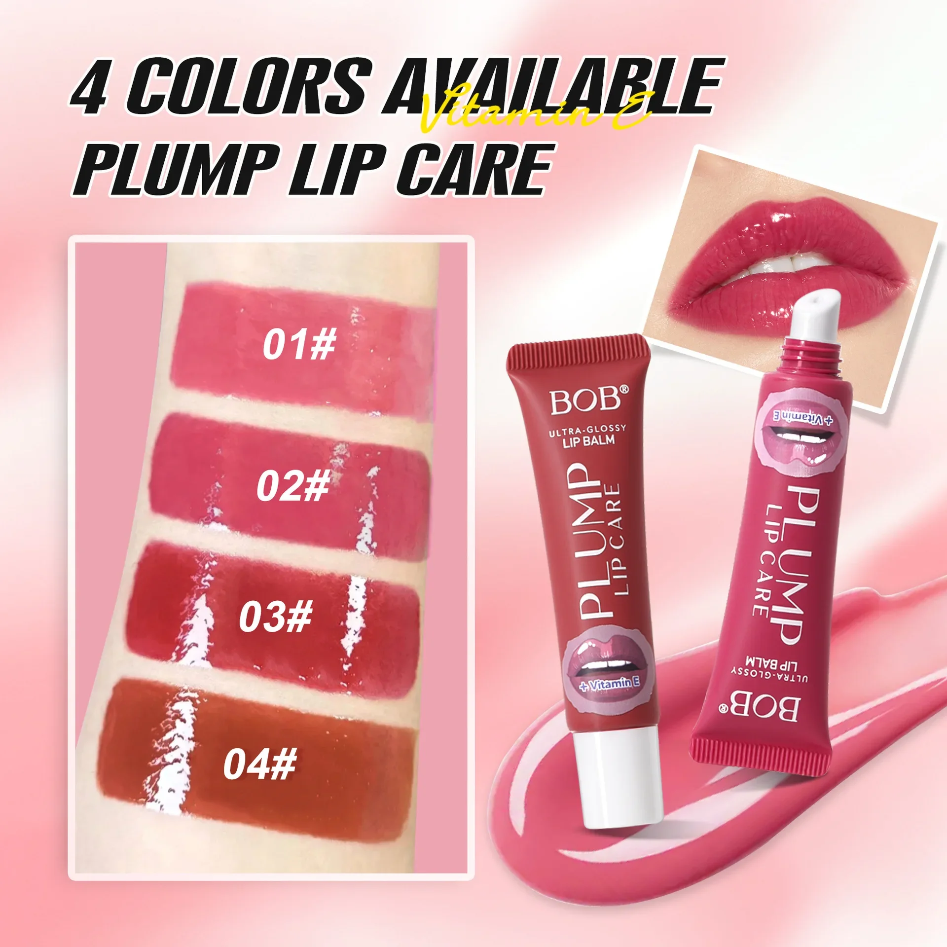 BOB Hydrating Shiny Lip Gloss - Moisturizing Plumping Long Lasting High Pigment Cross-border Lip Glaze Lipstick