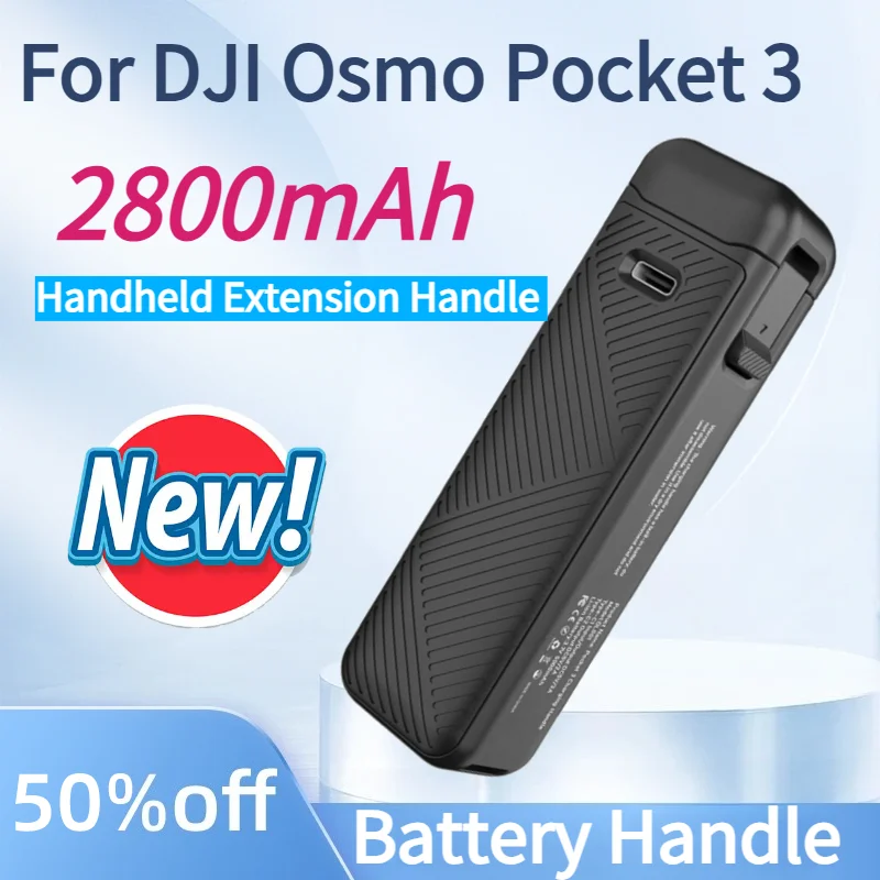 For DJI Osmo Pocket 3 2800mAh Battery Handle Portable Extension Bracket Handheld Gimbal Camera Shooting Accessories