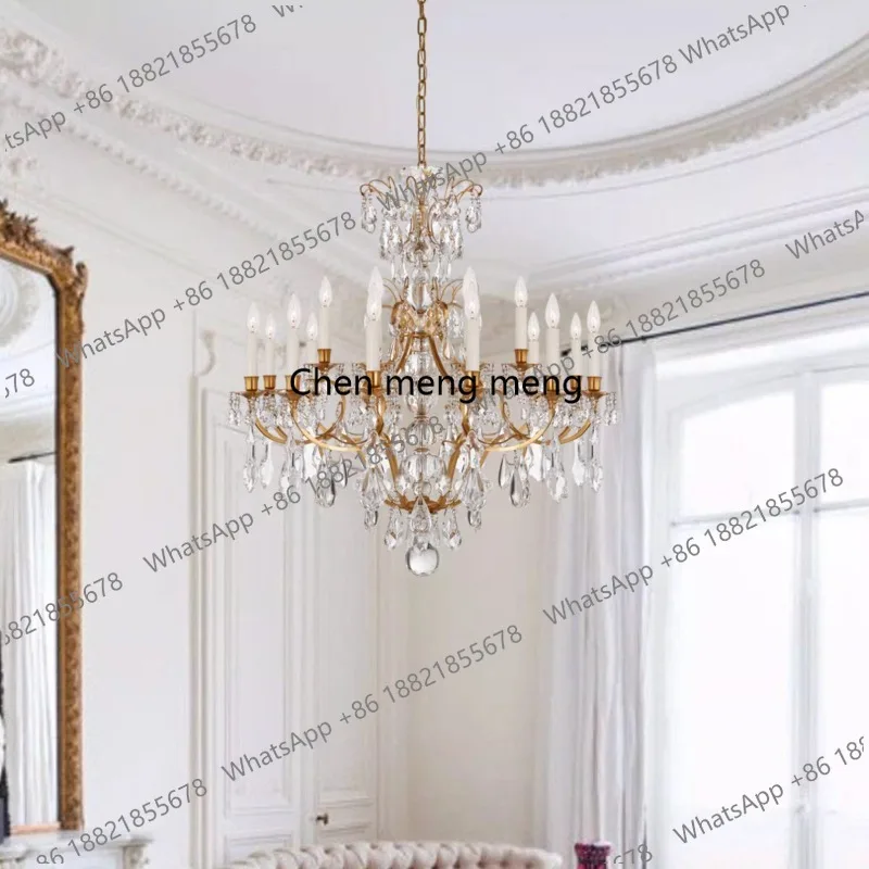 

French retro crystal chandelier American living room bedroom dining room candle chandelier