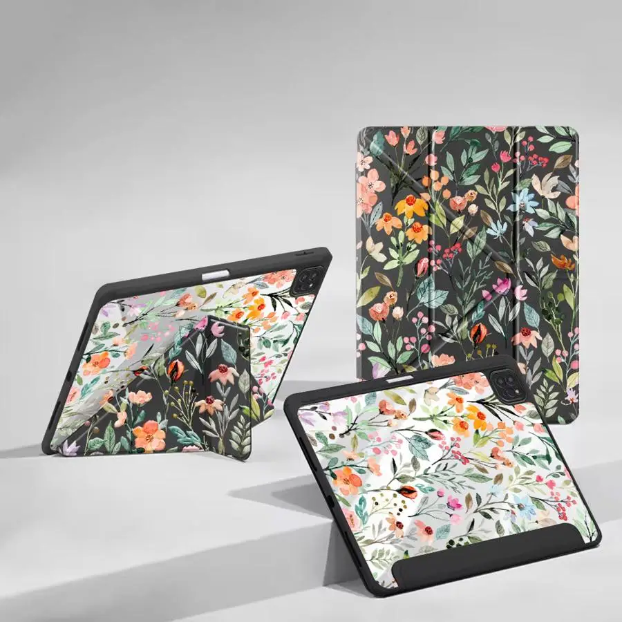 

Holder Cover Tablet Case For iPad Air 4 5 M3 M2 M4 11inch Pro 11 10 9 8 7 th 12.9inch Pro 2025 Mini 6 7 Watercolor Wildflower