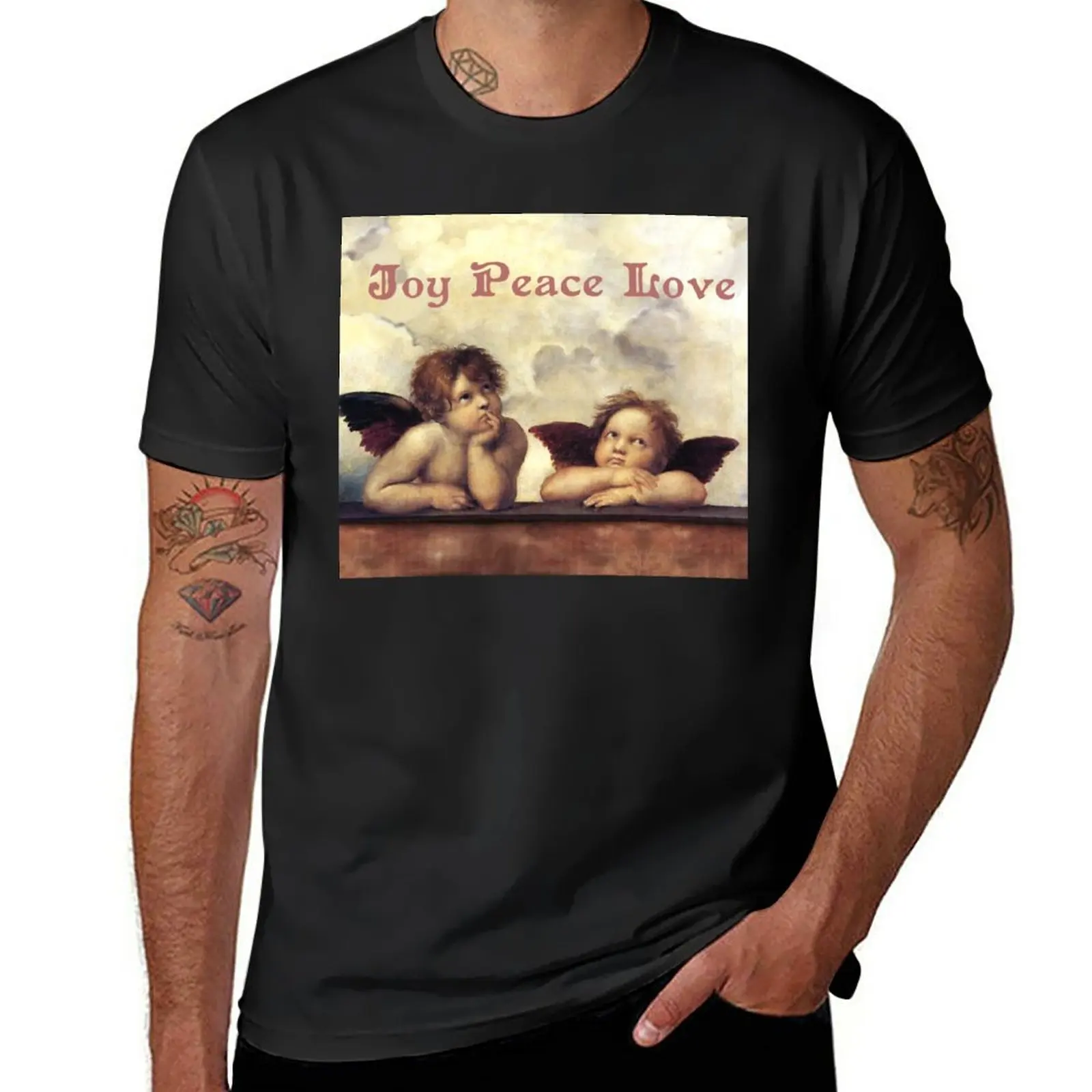 New RENAISSANCE ANGELS Winged Cherubs Joy Peace Love T-Shirt summer tops graphics t shirt custom t shirts mens t shirt