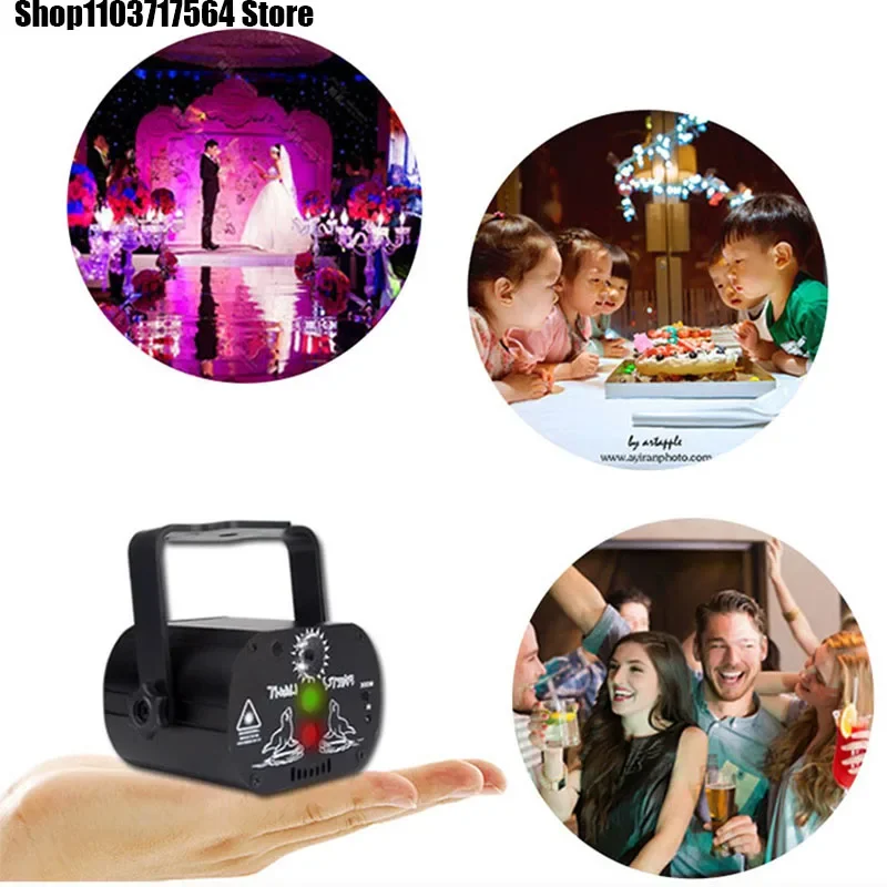 

LED Stage Disco Light Rotating DJ Ball Strobe Remote Sound Control Magic Dance Car RGB Christmas Gift Party Club Laser Show Lamp