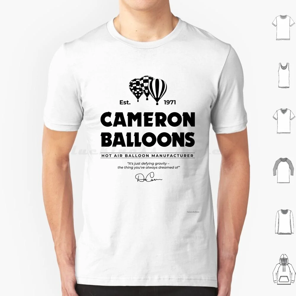 بالونات كاميرون - مصنعي بالونات الهواء الساخن - تي شيرت أسود قطن للرجال والنساء يمكنك صنعه بنفسك طباعة منطاد الهواء الساخن بالونات الهواء الساخن #1