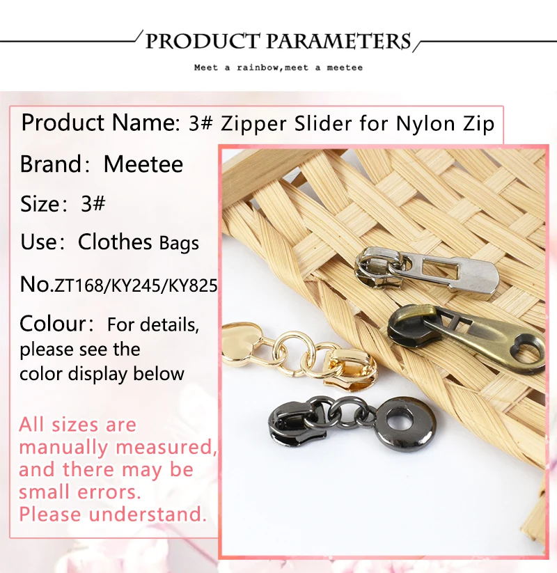 Meetee 10/20/50 Stück 3 # Reißverschlussschieber für Nylon-Reißband, Spulenreißverschlüsse, Abzieher, Kopf, Tasche, Kleidung, Reißverschlüsse, Reparatursätze, Nähzubehör – Detail 5