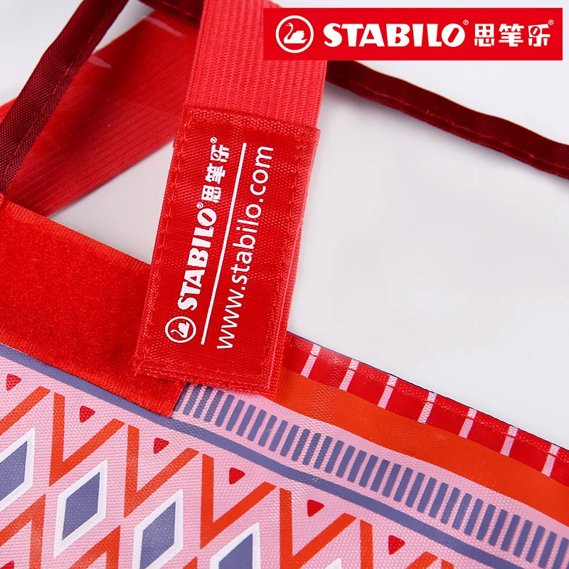 STABILO Pen Bag 30 Holes Roll Up Pencil Case School Supplies Multi-functional Storage Roller Blind With Zipper Bag