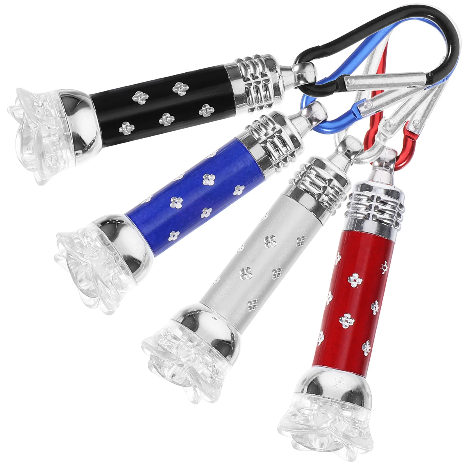 4 قطعة مصباح يدوي LED محمول مع حلقة تسلق لوازم الإضاءة في الهواء الطلق للتخييم والمشي لمسافات طويلة حالات الطوارئ مصباح يدوي صغير