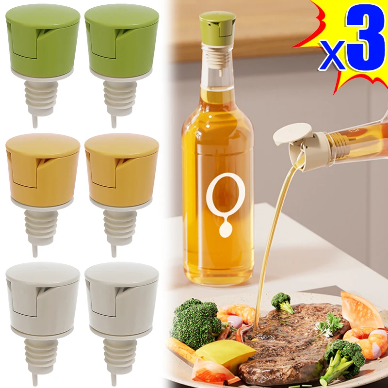 3/1Pcs 자동 오일 병 마개 캡 조미료 병 디스펜서 와인 소스 노즐 누출 방지 플러그 병 마개 주방 도구