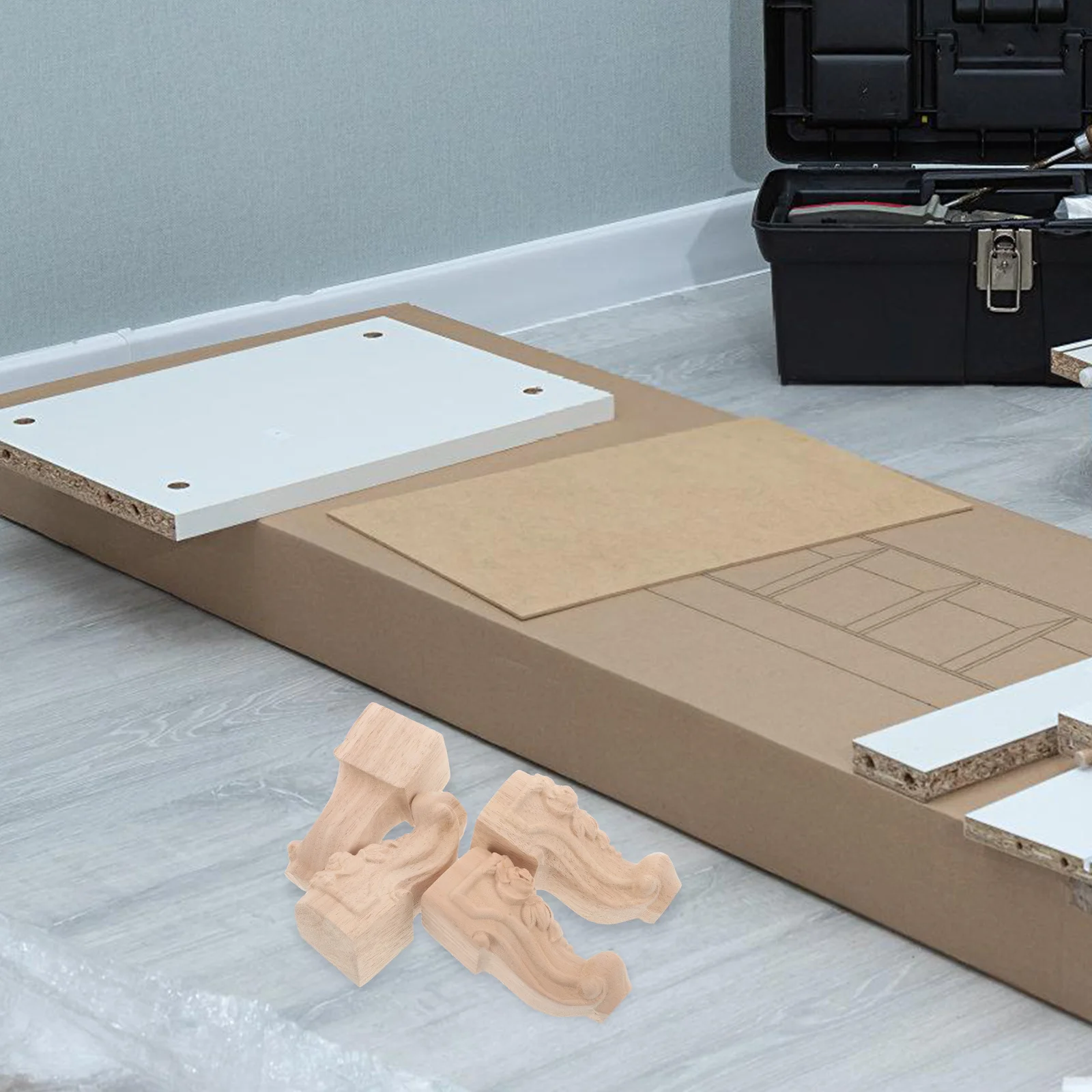 

4Pcs Solid Wood Carved Furniture Legs European Style for Dresser Sofa Coffee Table Cabinet Wooden Feet Furniture Legs Feet